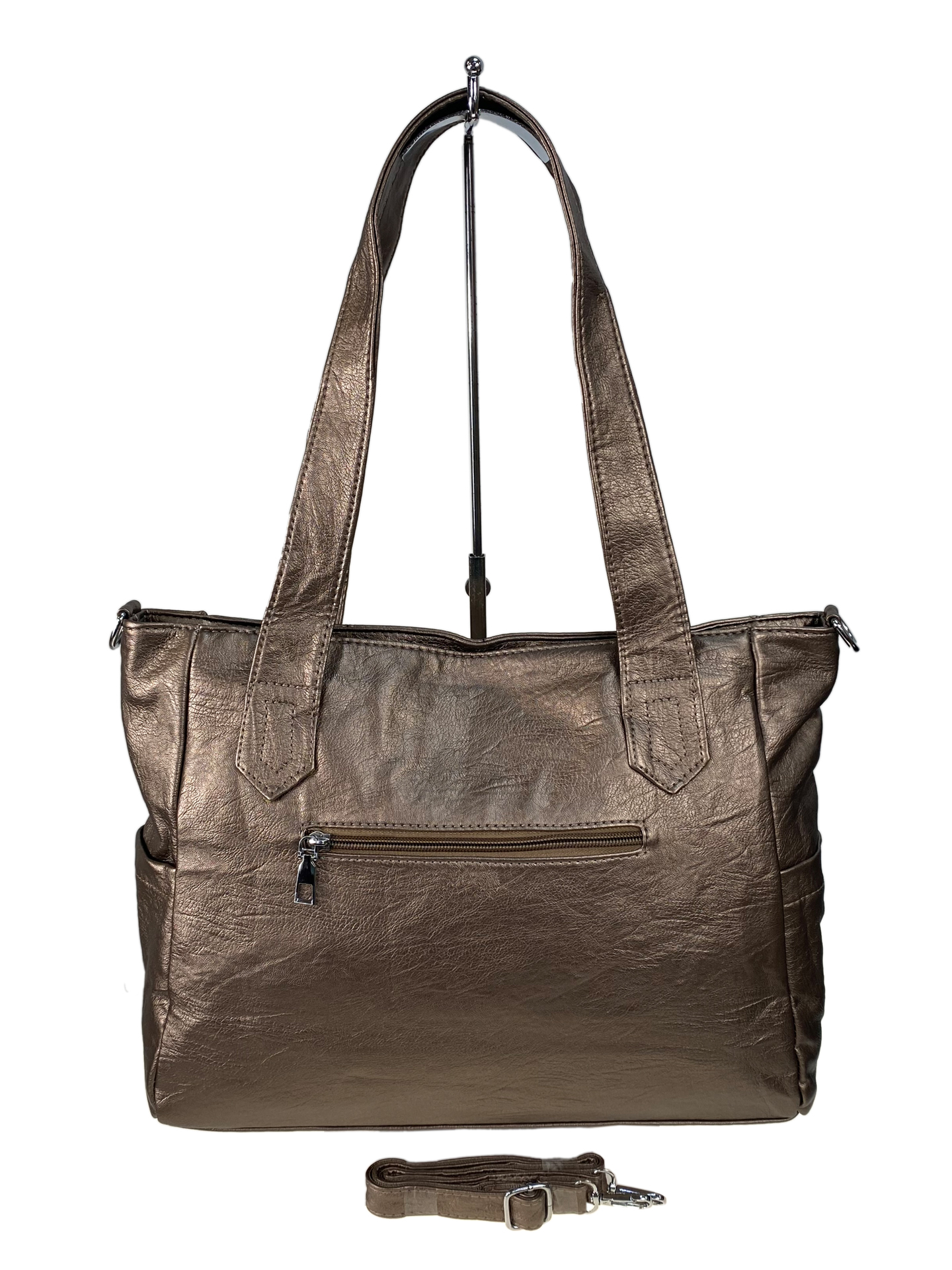 На фото 2 - Женская сумка из искусственной кожи цвет золото
