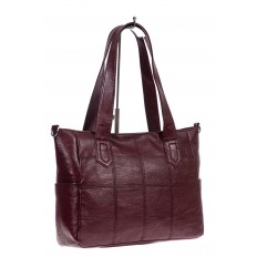 На фото 3 - Женская сумка из искусственной кожи, цвет винно-красный