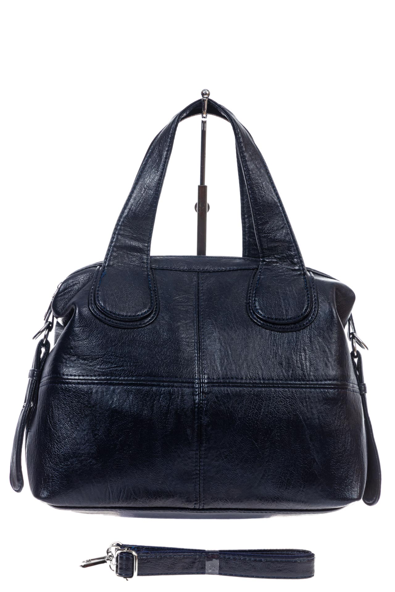 На фото 2 -  Женская классическая сумка из искусственной кожи, цвет синий