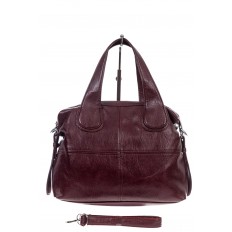 На фото 2 -  Женская классическая сумка из искусственной кожи, цвет винно-красный