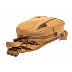 На фото 4 - Текстильный слинг-рюкзак для мужчин, цвет песочный