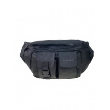 На фото 1 - Поясная мужская сумка из текстиля цвет черный