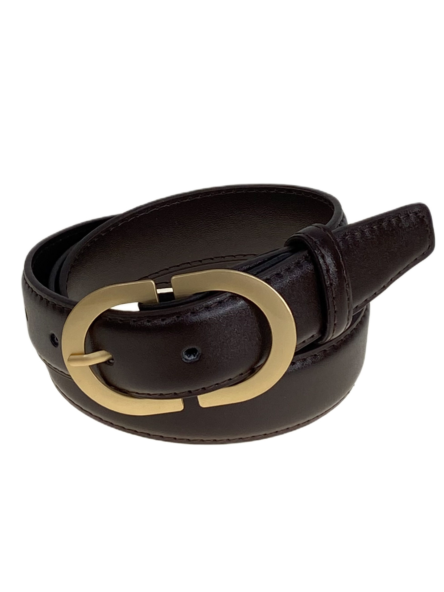 На фото 1 - Ремень женский из искусственной кожи , цвет шоколад