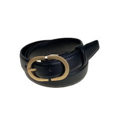 На фото 1 - Ремень женский из искусственной кожи , цвет черный