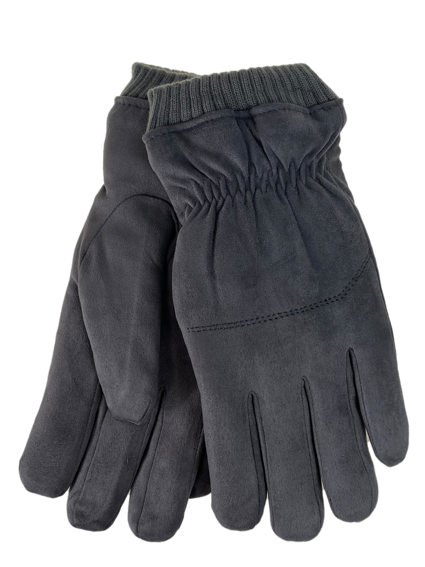 На фото 1 - Утеплённые мужские перчатки цвет серый