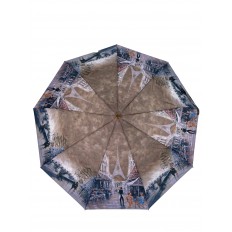 На фото 3 - Зонт-полуавтомат женский с принтом, мультицвет