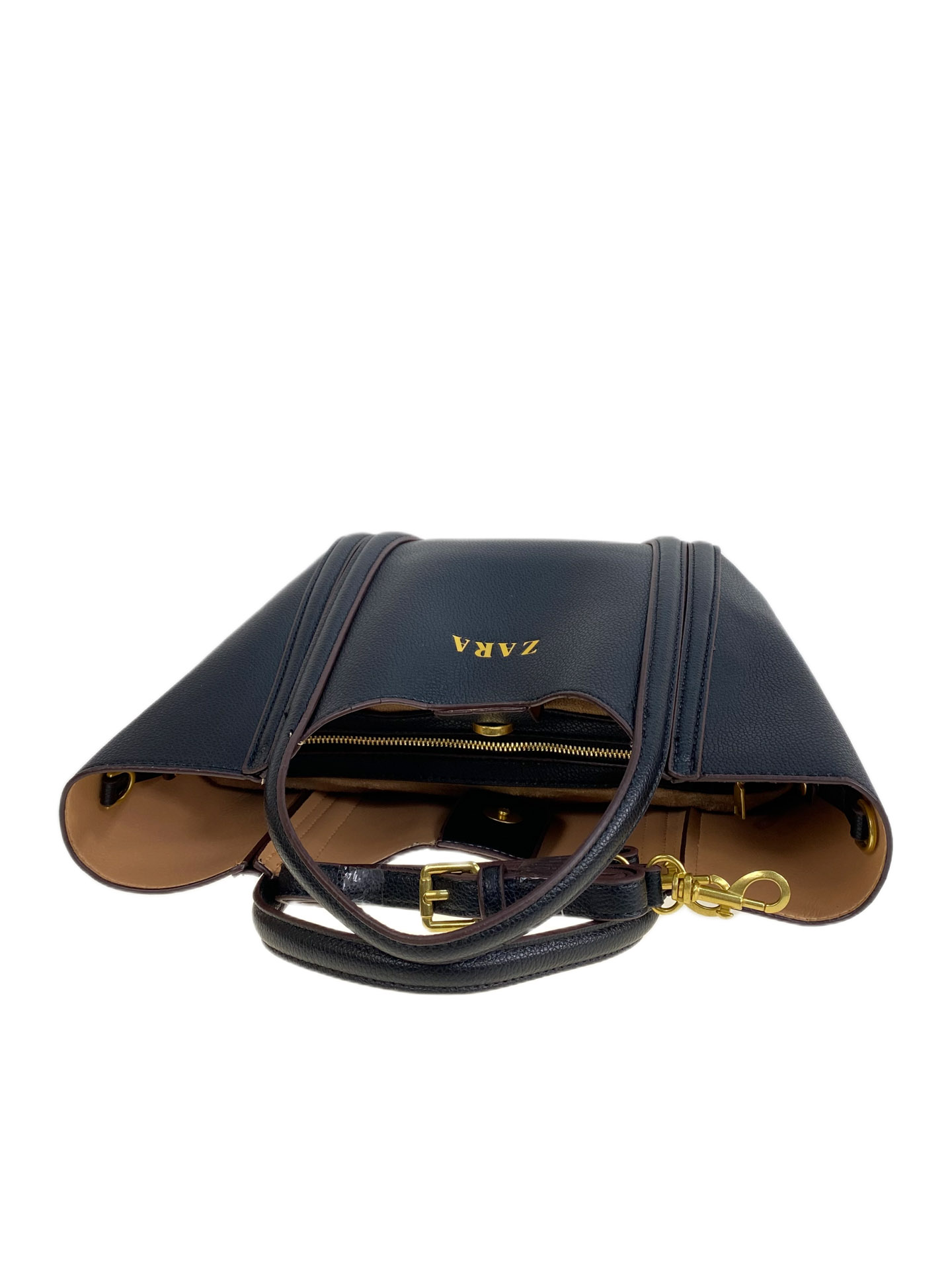 На фото 2 - Женская сумка из искусственной кожи, цвет черный