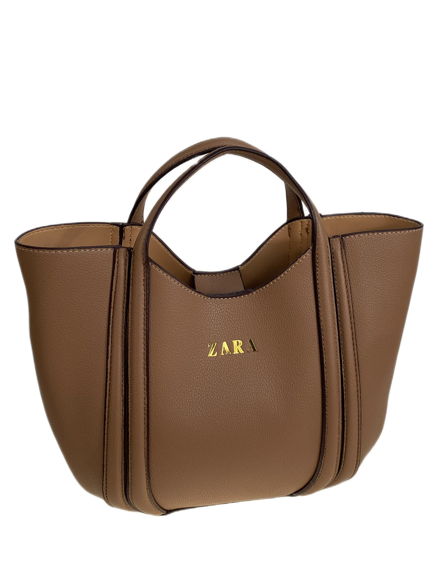 На фото 1 - Женская сумка из искусственной кожи, цвет коричневый