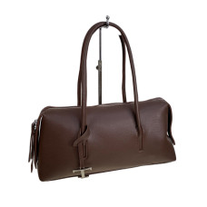 На фото 1 - Женская сумка из искусственной кожи, цвет шоколад