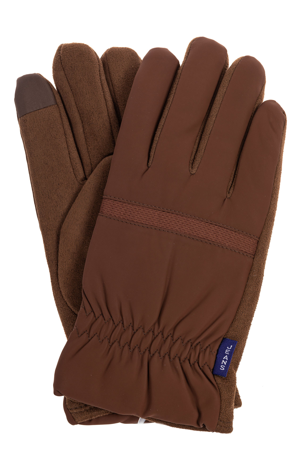 На фото 1 - Утепленные перчатки для мужчин, цвет коричневый