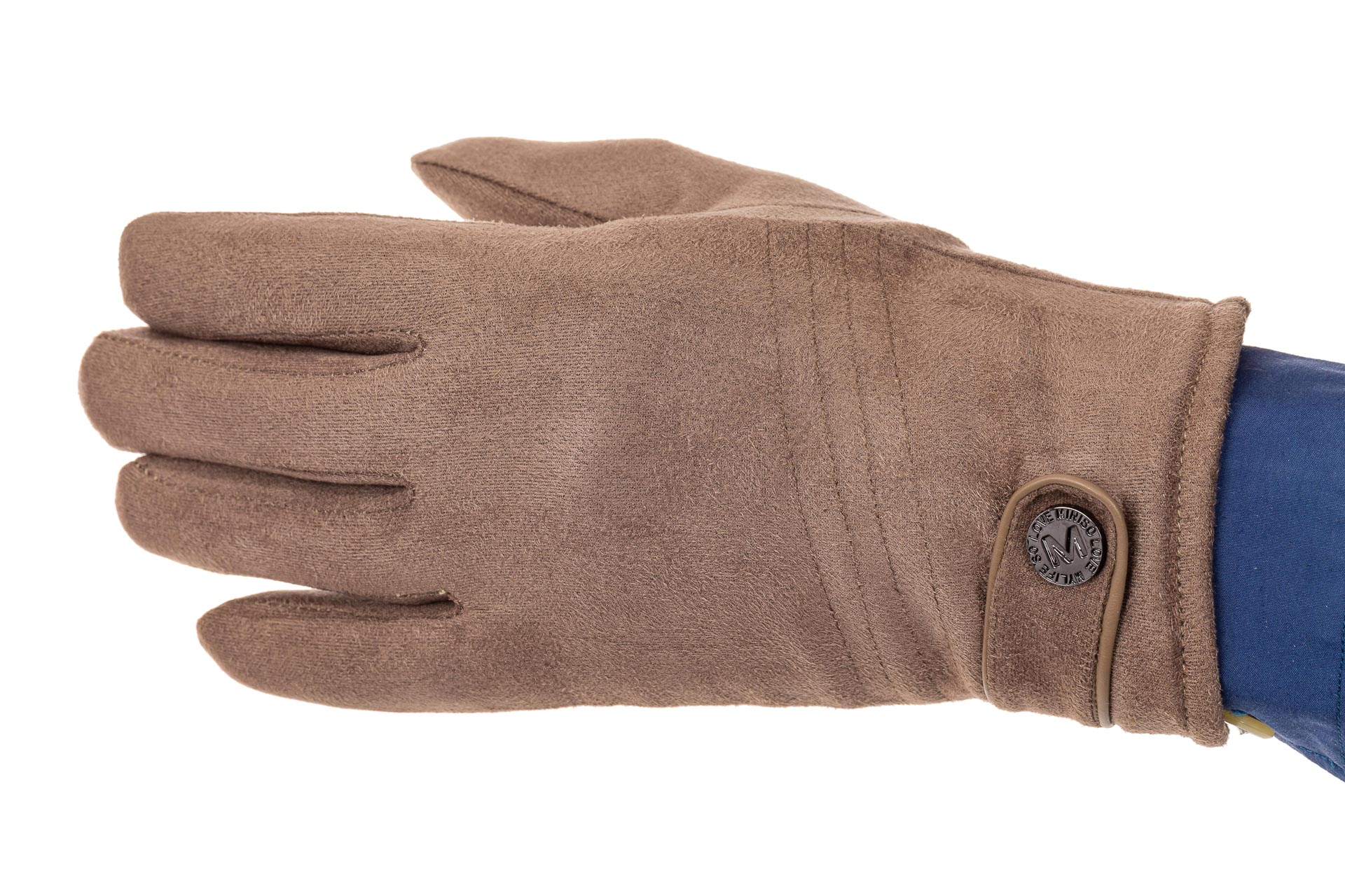 На фото 1 - Классические зимние перчатки мужские, цвет бежевый