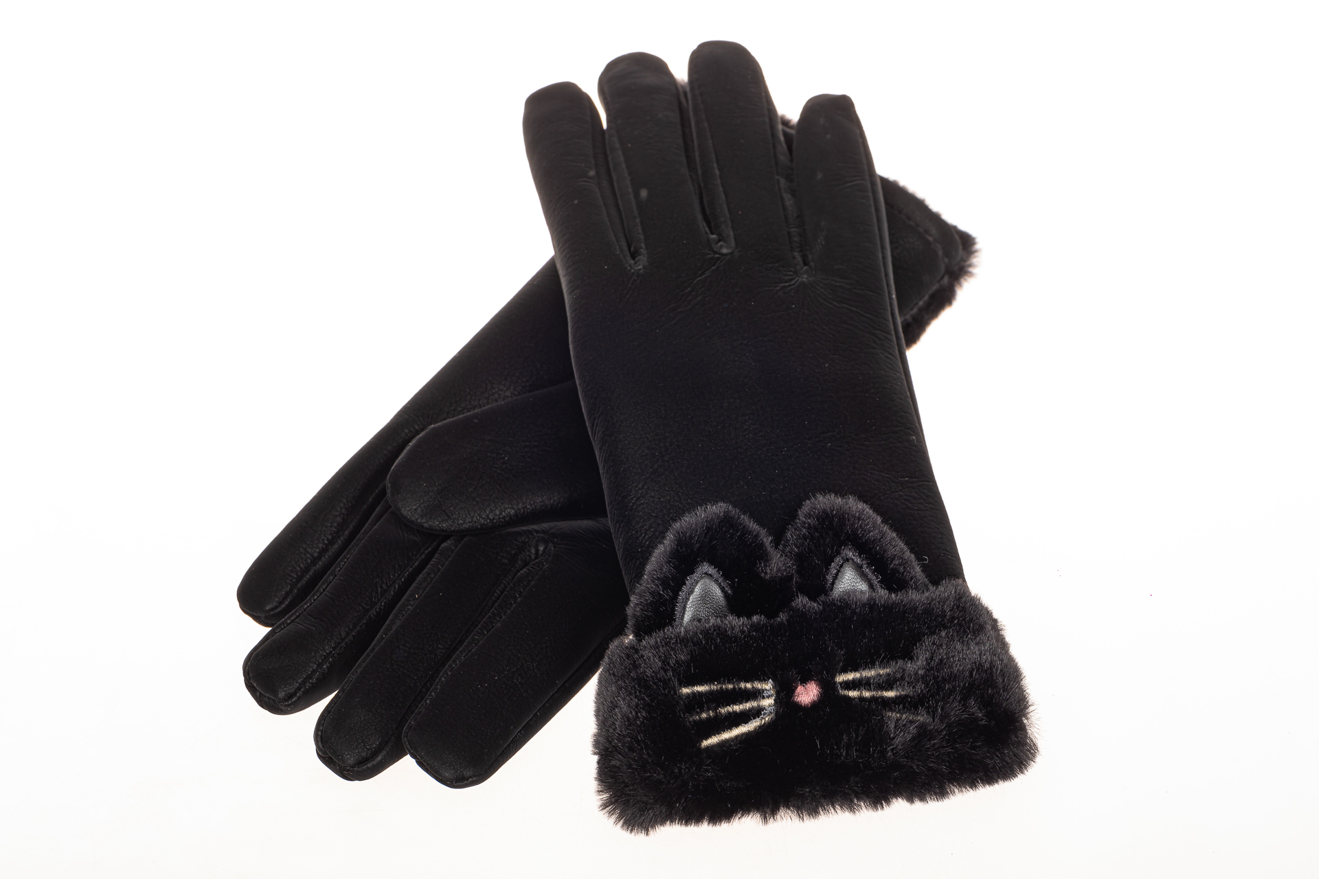 На фото 2 - Удлиненные перчатки женские для зимы, цвет черный