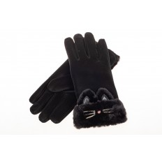 На фото 2 - Удлиненные перчатки женские для зимы, цвет черный