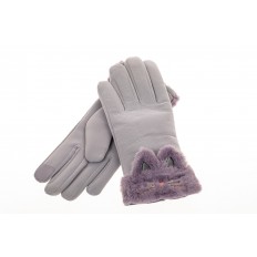 На фото 2 - Удлиненные перчатки женские для зимы, цвет серый