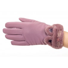 На фото 1 - Удлиненные перчатки женские для зимы, цвет сиреневый