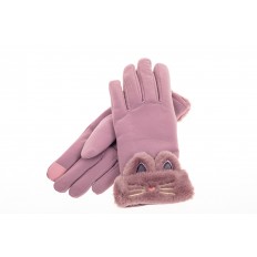 На фото 2 - Удлиненные перчатки женские для зимы, цвет сиреневый