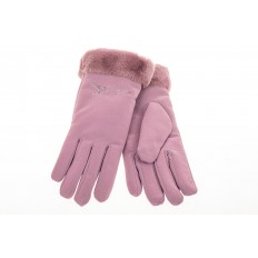 На фото 2 - Теплые перчатки женские с эффектом патины, цвет сиреневый