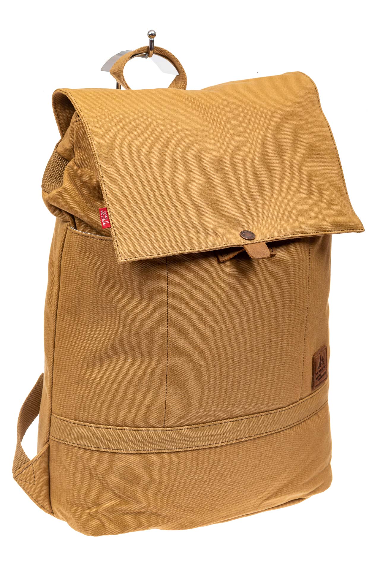 На фото 1 - Городской рюкзак мужской из джинсы, цвет песочный