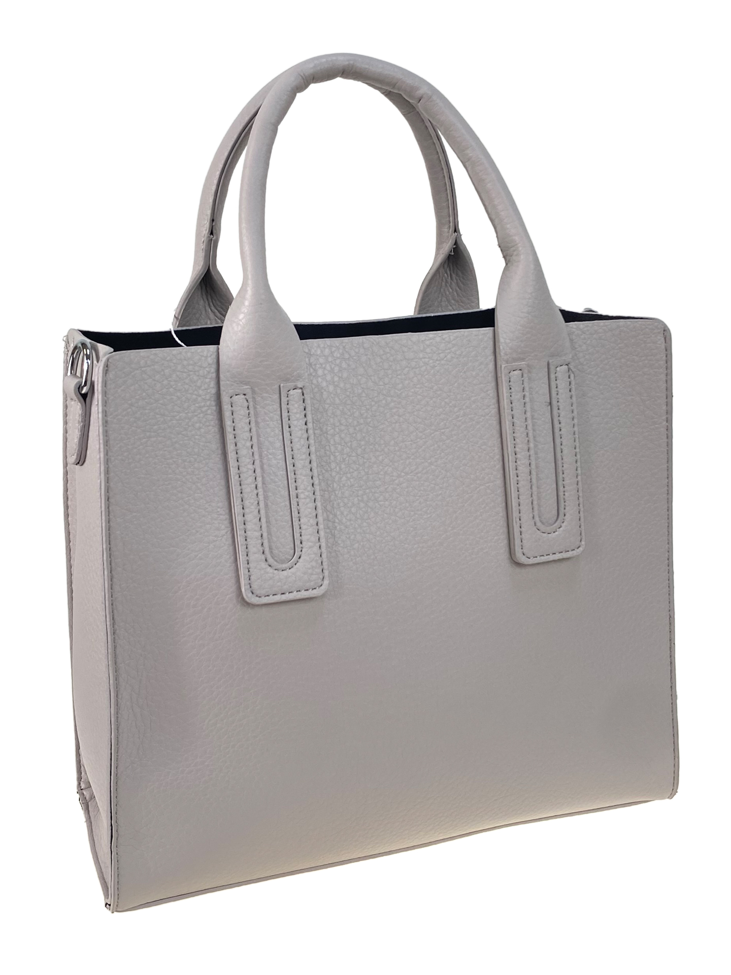 На фото 1 - Женская сумка из искусственной кожи, цвет светло-серый