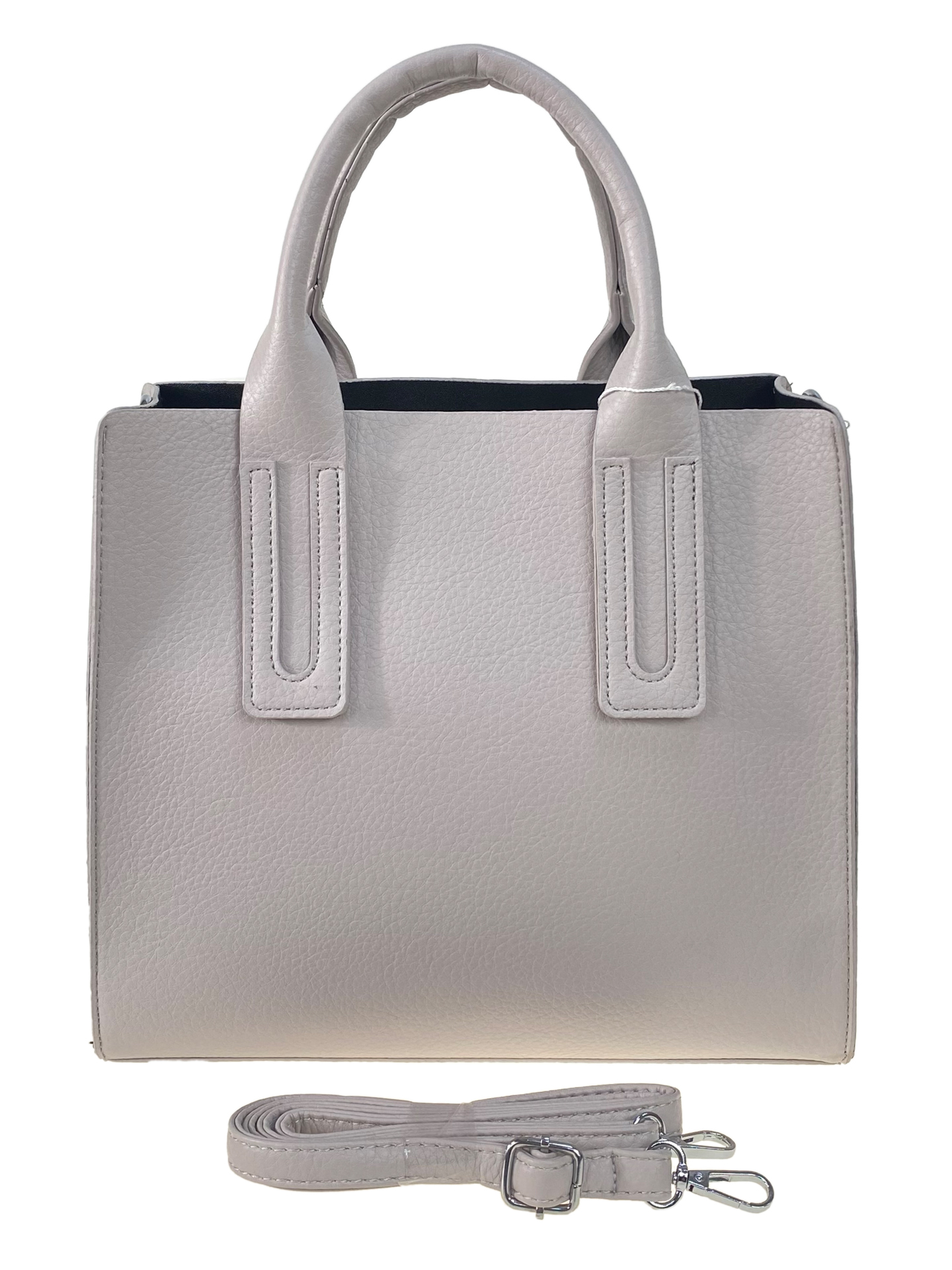 На фото 2 - Женская сумка из искусственной кожи, цвет светло-серый