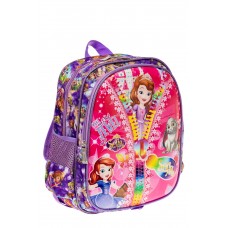 На фото 1 - Детский рюкзак из текстиля с ярким принтом, цвет фиолетовый