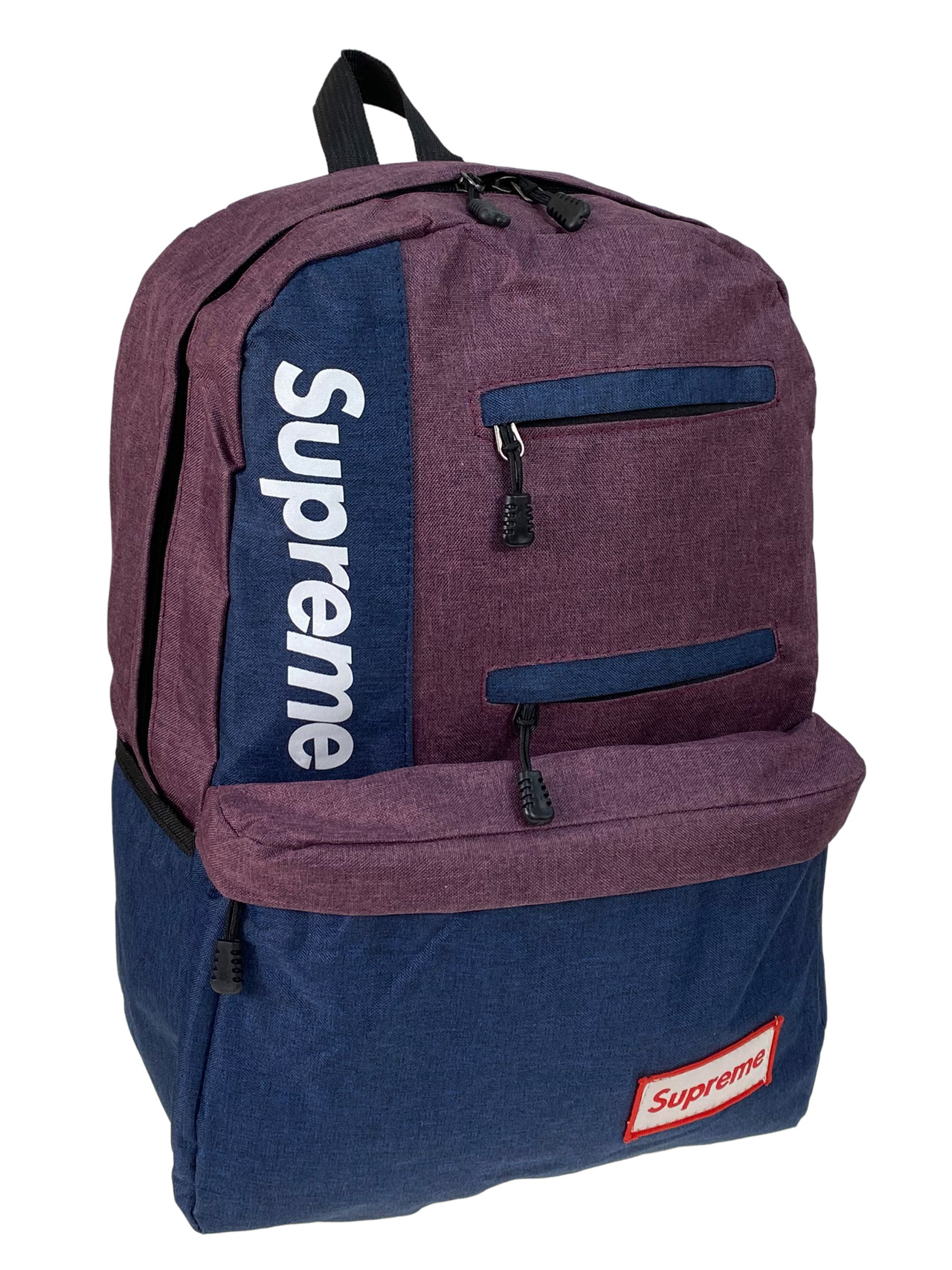 На фото 1 - Мужской  рюкзак из текстиля ,цвет фиолетовый с синим 