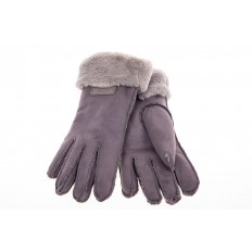 На фото 2 - Кроеные утепленные перчатки женские из велюра, цвет сиреневый