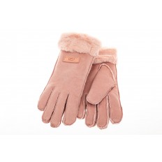 На фото 2 - Кроеные утепленные перчатки женские из велюра, цвет розовый