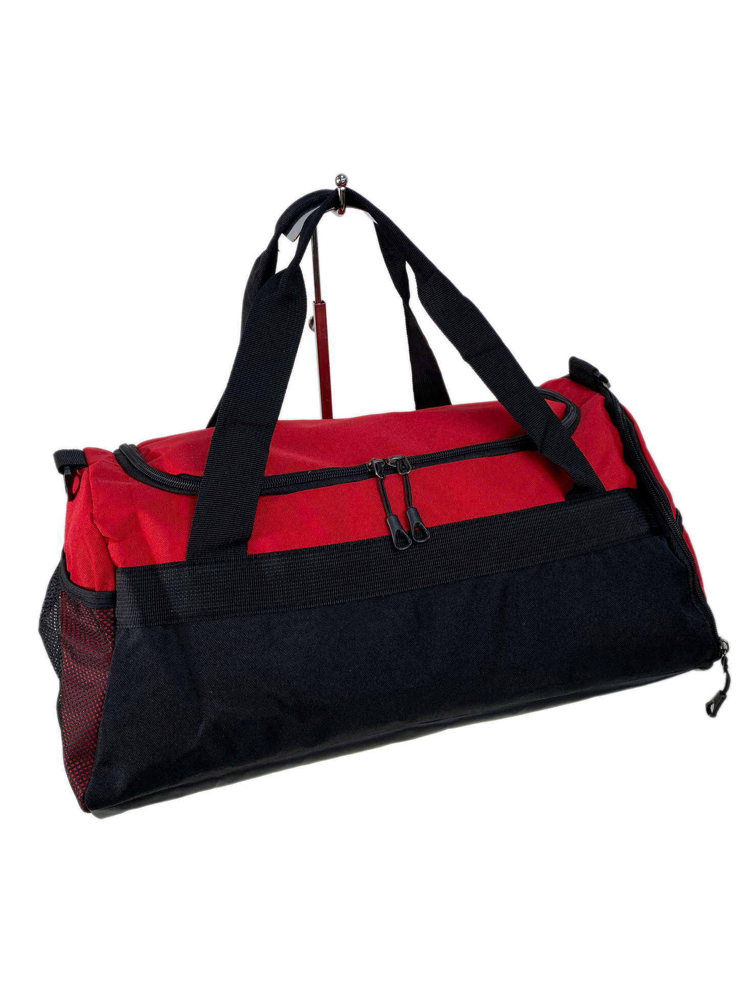 На фото 1 -  Дорожная сумка из текстиля цвет красный