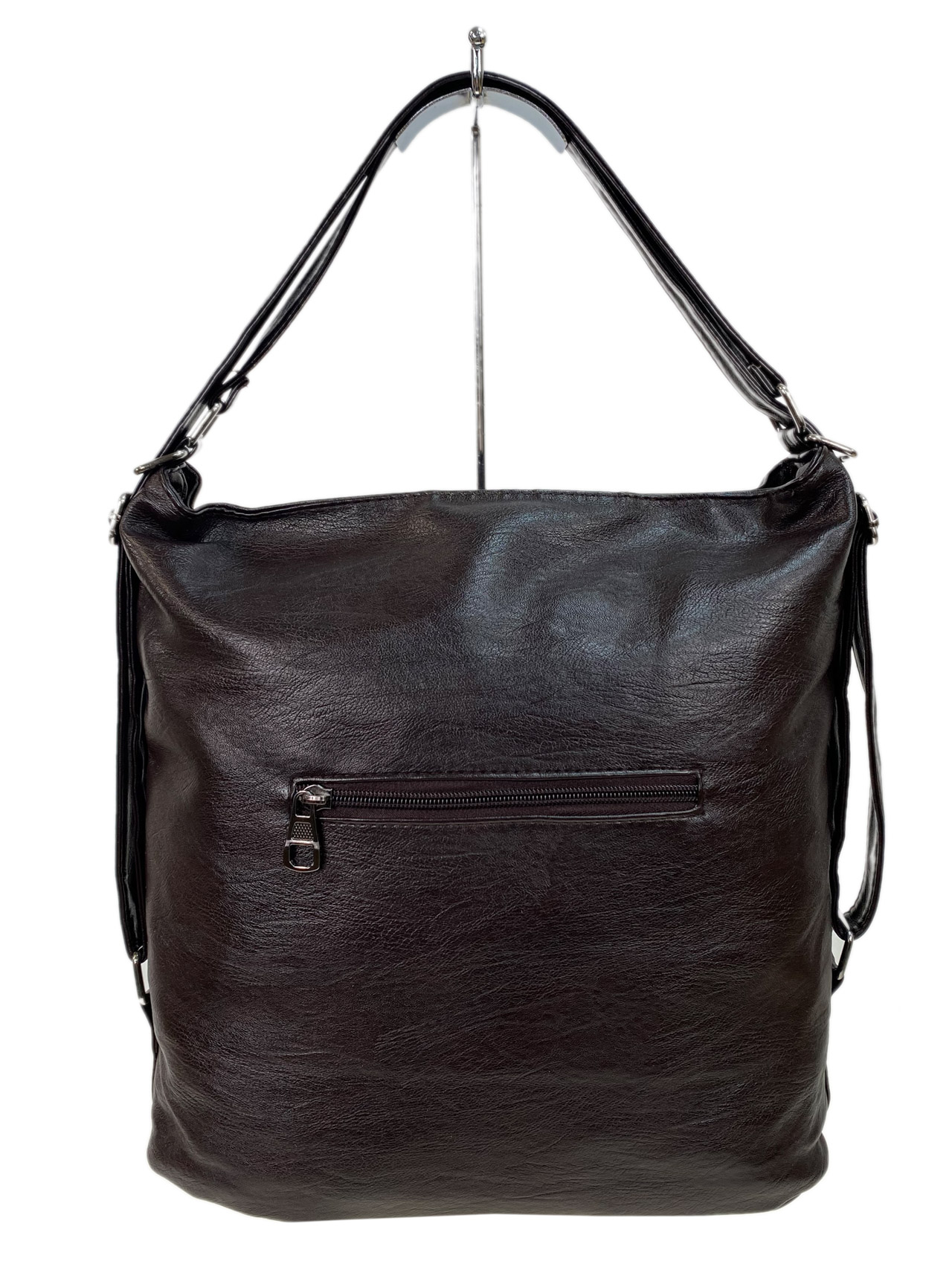 На фото 2 - Женская сумка  из искусственной кожи, цвет шоколад