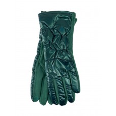 На фото 1 - Элегантные демисезонные перчатки, цвет зеленый
