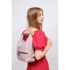 На фото 1 - Женская сумка хобо из искусственной кожи, цвет  светло розовый