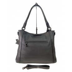 На фото 3 - Женская сумка  из натуральной кожи, цвет  серый