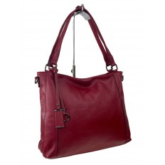 На фото 2 - Женская сумка  из натуральной кожи, цвет бордово красный