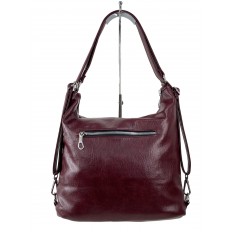 На фото 3 - Женская сумка хобо из искусственной кожи, цвет бордовый