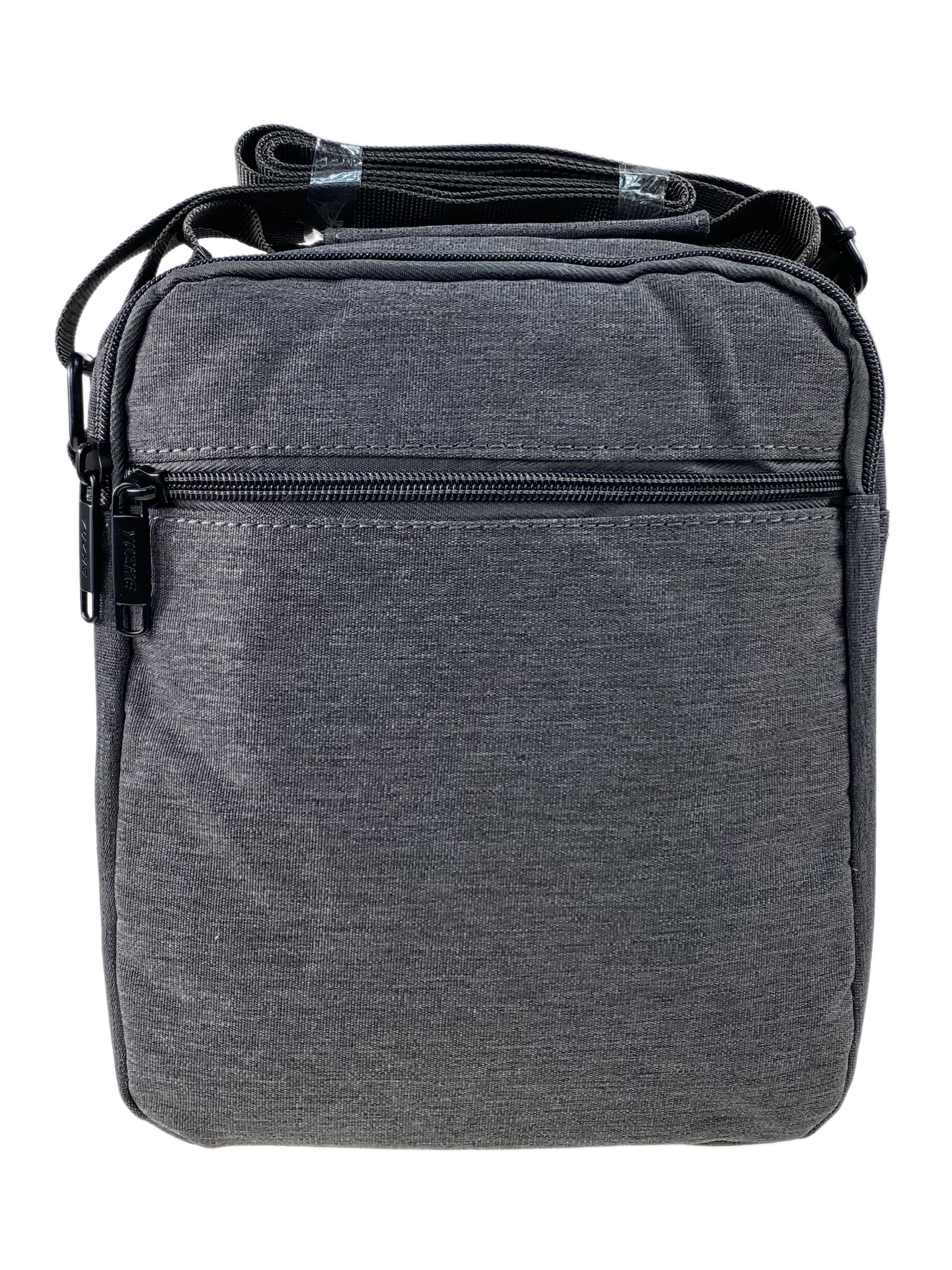 На фото 3 - Мужская сумка  из текстиля, цвет серый