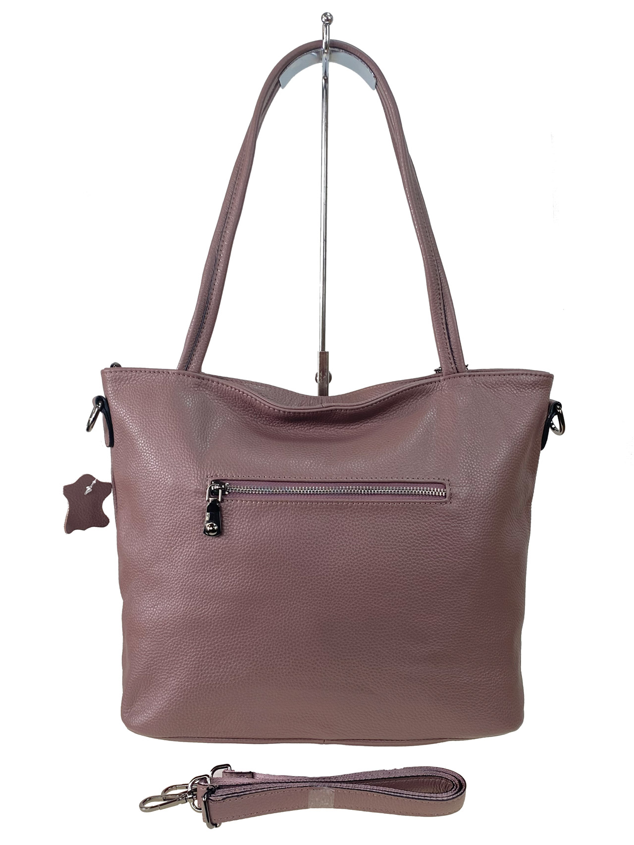 На фото 3 - Женская сумка из натуральной кожи, цвет пудра
