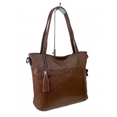 На фото 1 - Женская сумка из натуральной кожи, цвет  коричневый