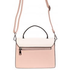 На фото 3 - Легкая летняя сумка с клапаном из экокожи, цвет розовый