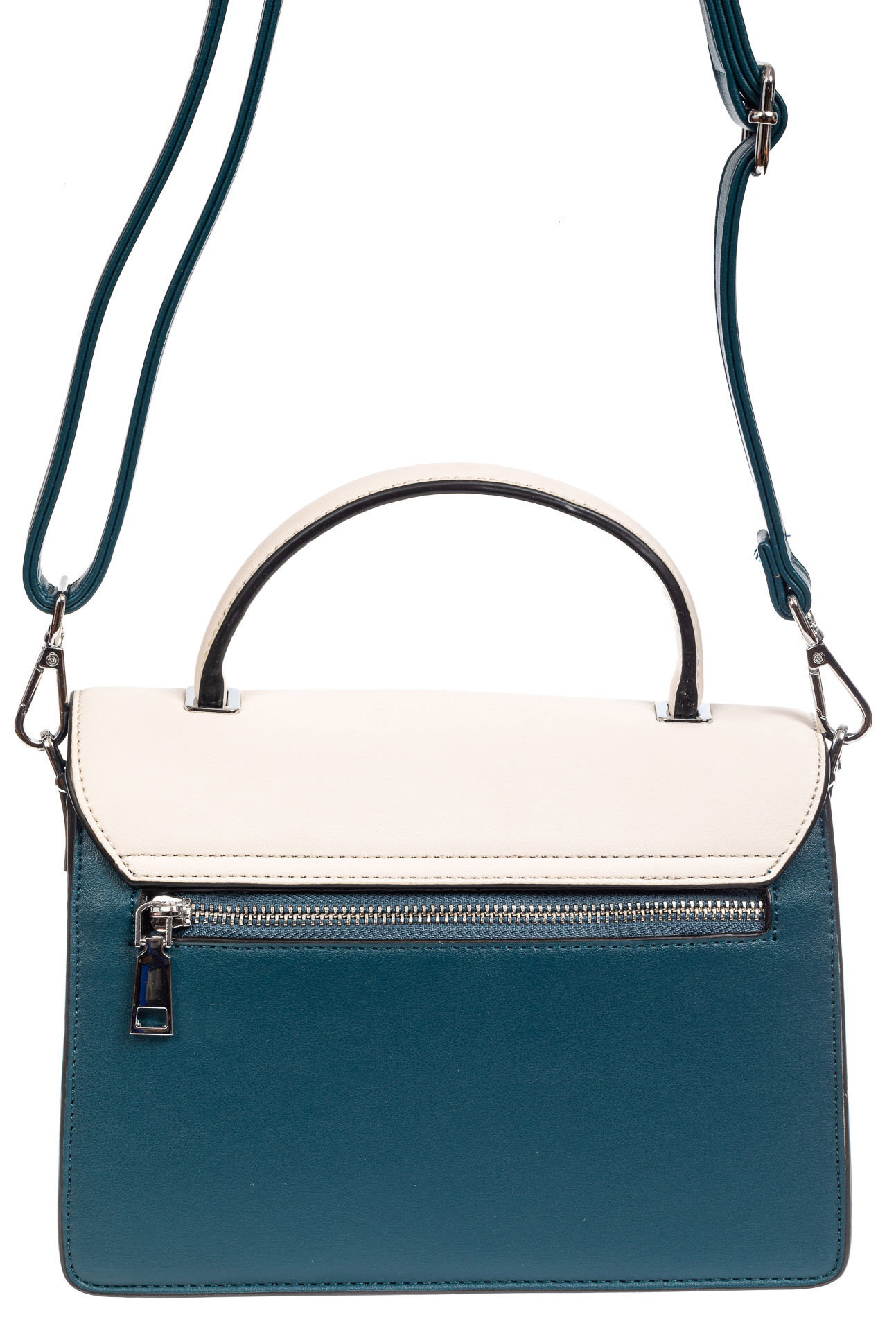 На фото 3 - Легкая летняя сумка с клапаном из экокожи, цвет синий
