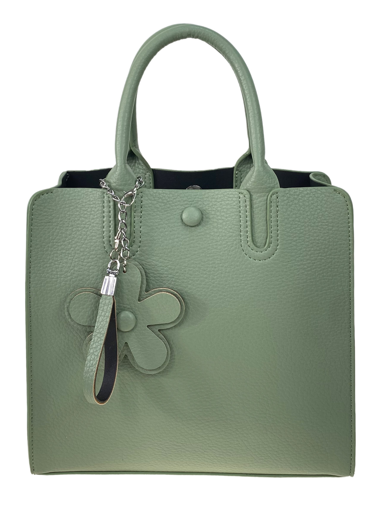 На фото 2 - Женская сумка из искусственной кожи, цвет светло зеленый