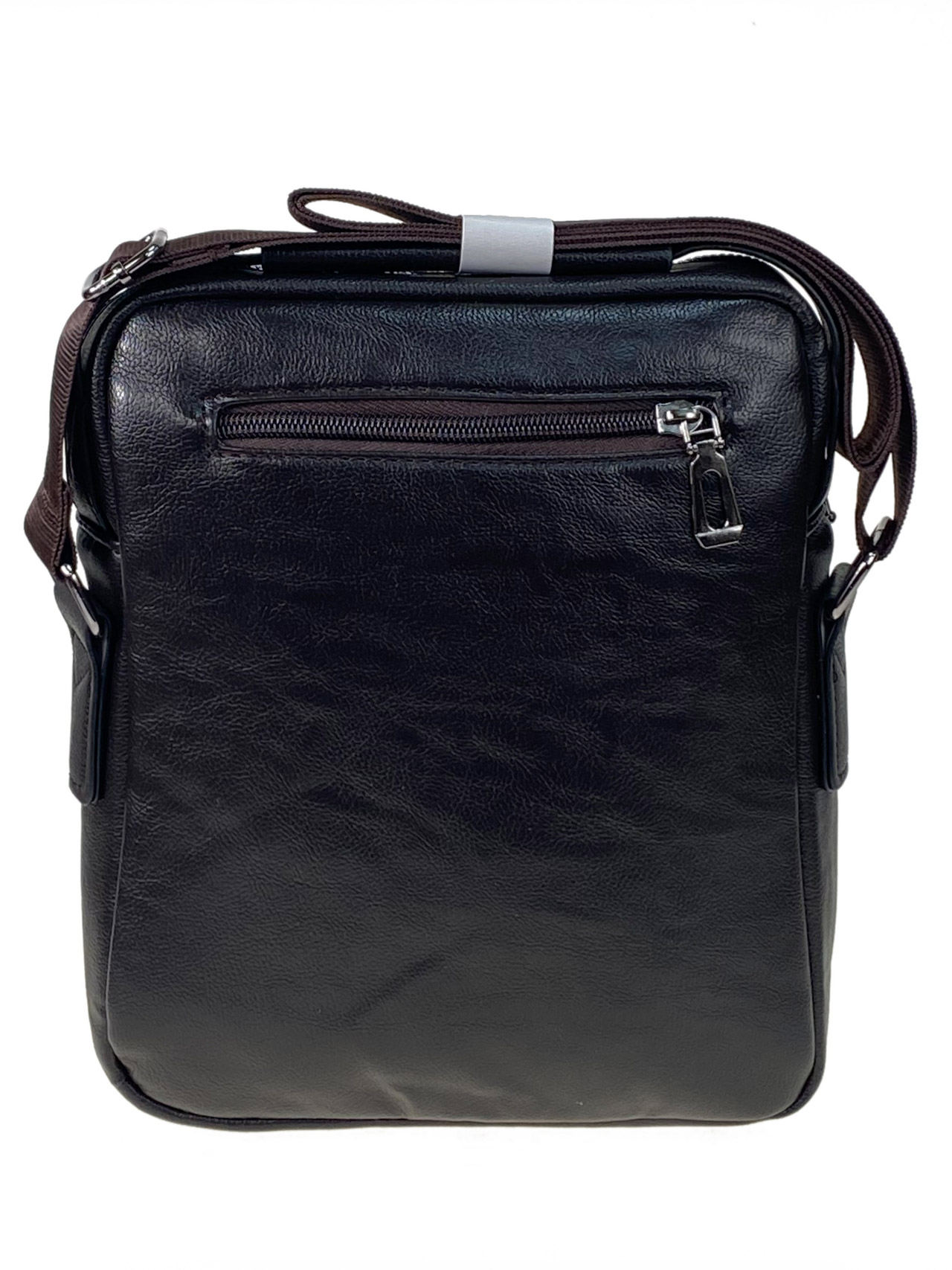На фото 2 - Мужская сумка из искусственной кожи, цвет коричневый