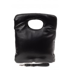 На фото 3 - Дутая сумка женская из эко-кожи, черная
