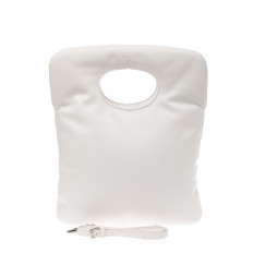 На фото 3 - Дутая сумка женская эко-кожи, белая