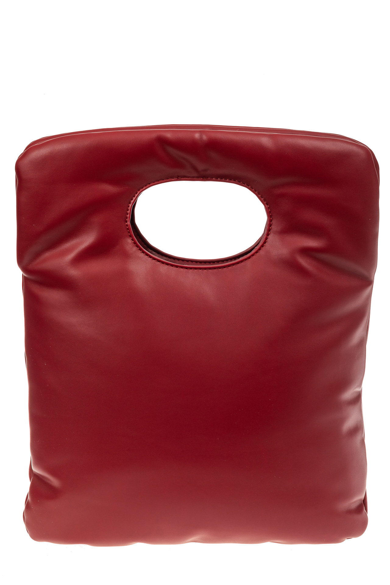 На фото 2 - Дутая сумка женская из эко-кожи, бордовая