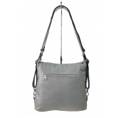 На фото 3 - Женская сумка из натуральной кожи, цвет  светло серый