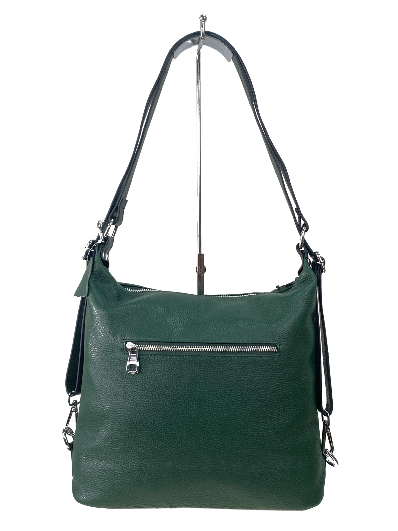 На фото 3 - Женская сумка из натуральной кожи, цвет  зеленый