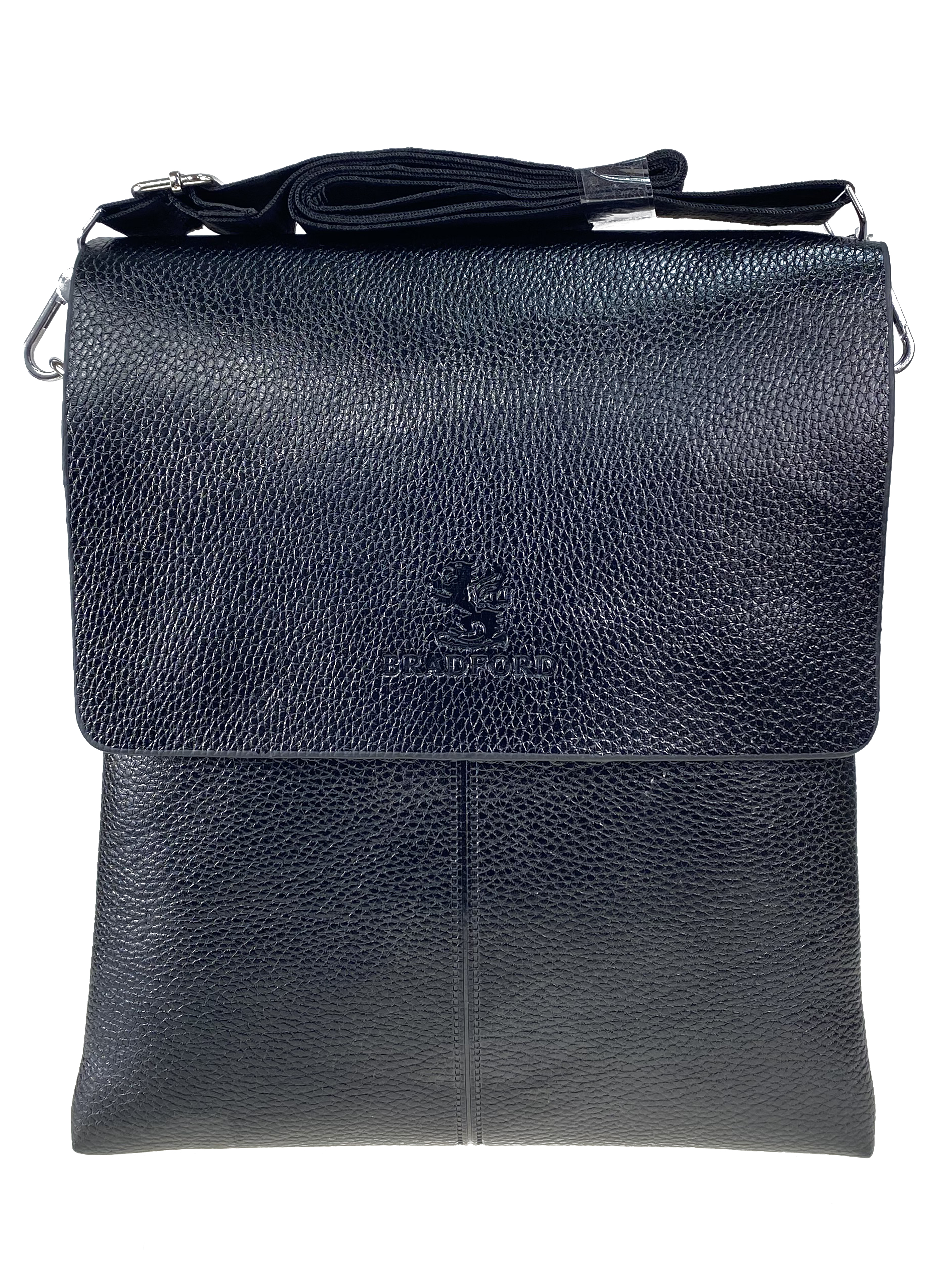 На фото 2 - Мужская сумка-планшет из экокожи, цвет черный 
