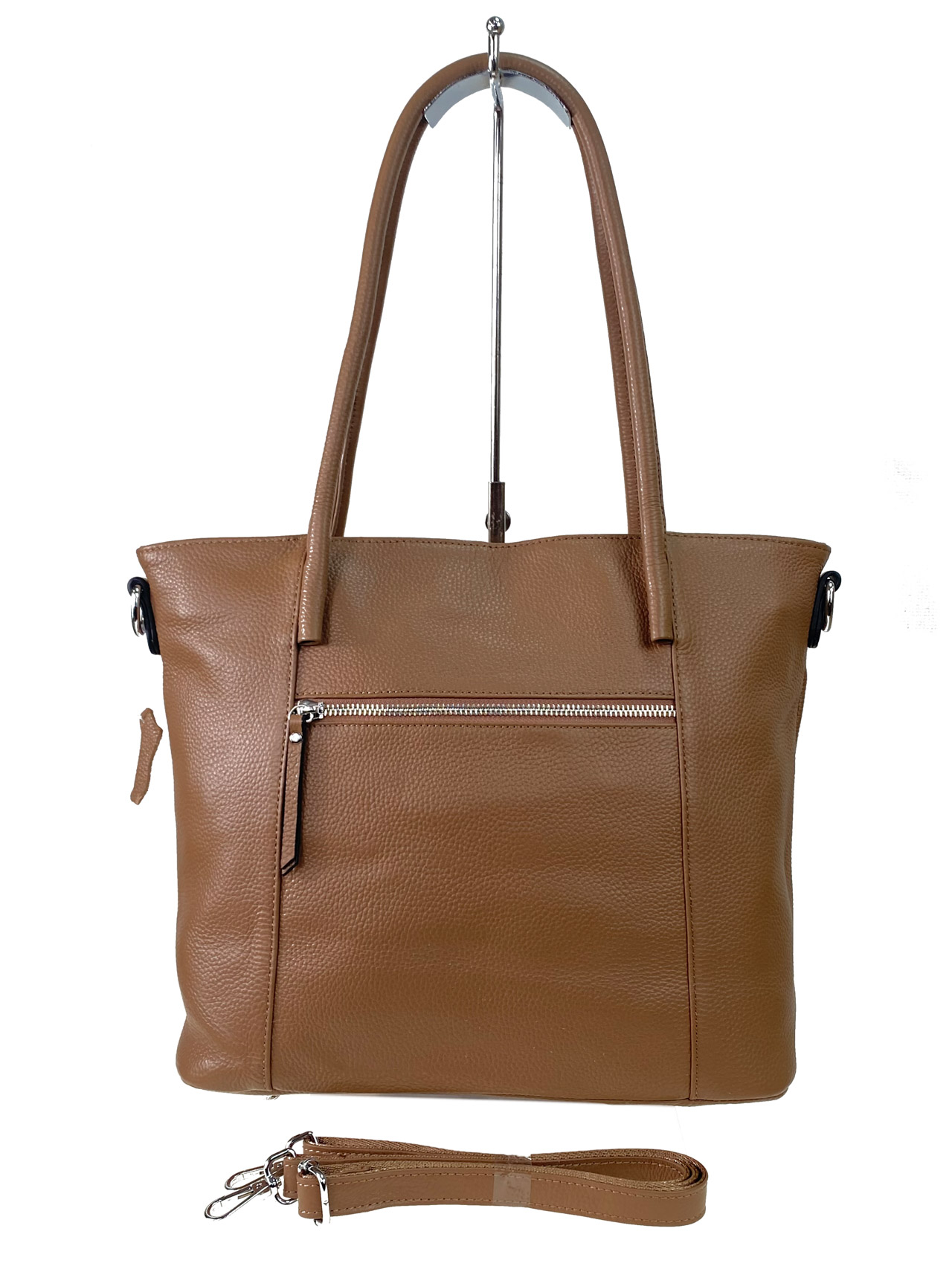 На фото 3 - Женская сумка из натуральной кожи, цвет  коричневый