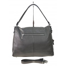 На фото 3 - Женская сумка из натуральной кожи, цвет серый